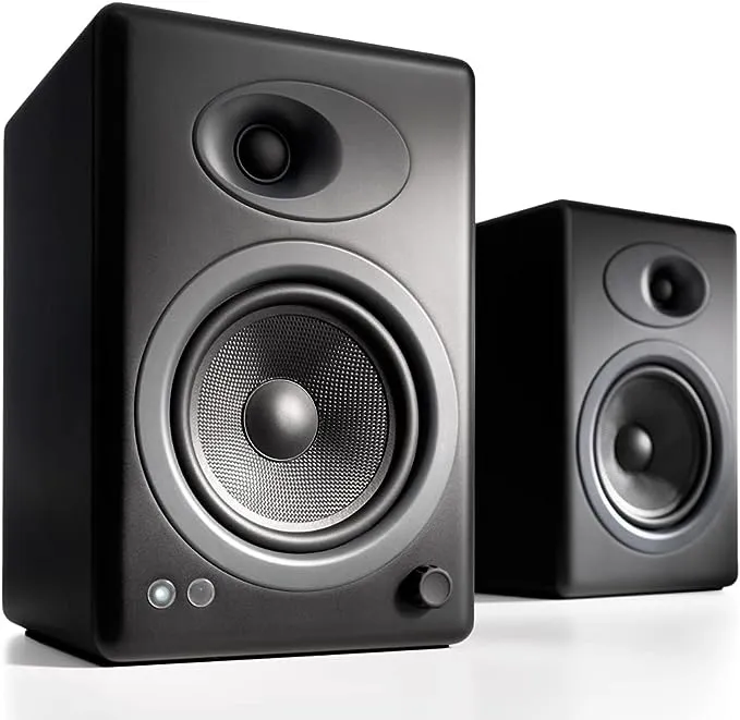 Audioengine A5+ 2-Way Bookshelf Speakers (Satin Black, Pair)