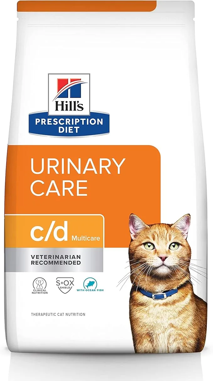 Hill's Prescription Diet c/d Multicare Urinary Care with Chicken Dry Cat Food, Veterinary Diet, 17.6 lb. Bag