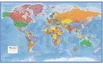 Swiftmaps World Premier Wall Map Poster Mural 24h x 36w Paper Rolled