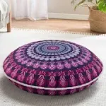 Codi 32 inch Round Floor Pillow, Large Meditation Pouf Cushion , Memory Foam Stuffer Circle Throw Pillows - (Purple Orchid, 1 Count (Pack of 1))