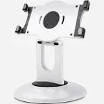 AboveTEK Retail Kiosk iPad Tablet Stand , 360° Rotating Commercial , 6"-13" , Swivel Design for Store POS Office Showcase Reception Kitchen Desktop (White)