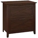 Bush Furniture Key West Lateral File Cabinet | 2 Home Office | Storage with Drawers, 30"W x 20"D x 30"H, Bing Cherry