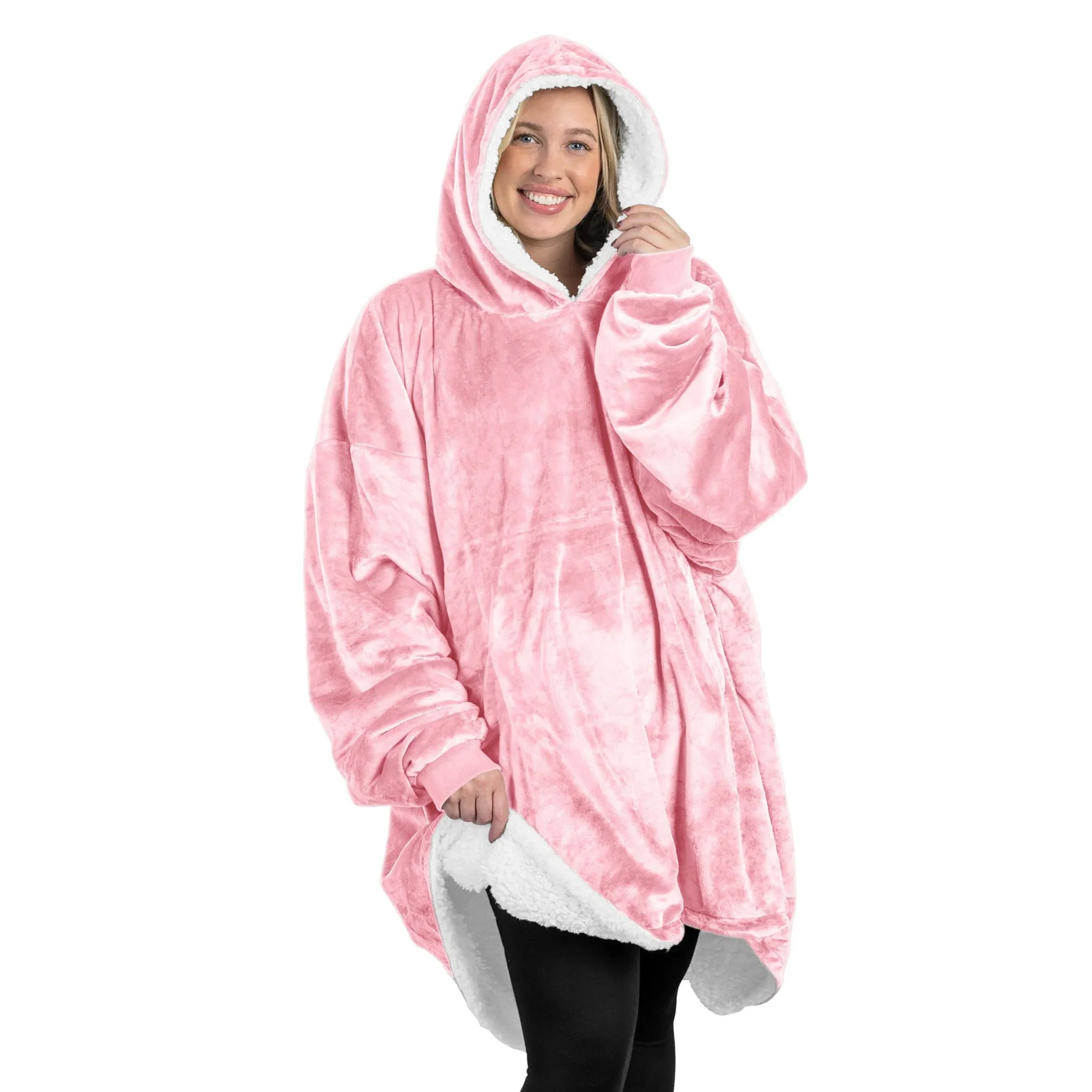 Bare Home | Sherpa Wearable Blanket Adult / Camo - Pink