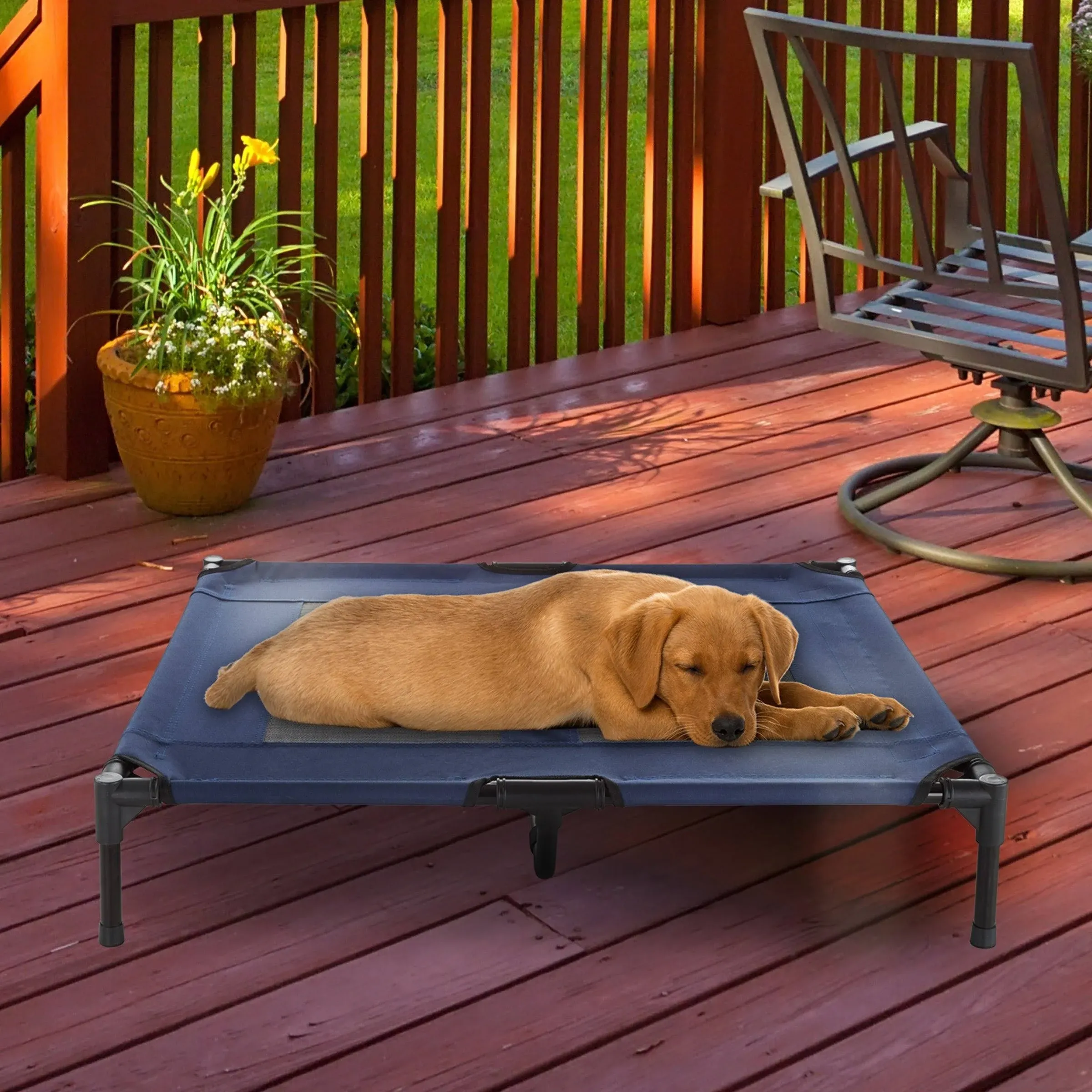 PETMAKER Rectangular Navy Perch Dog Bed