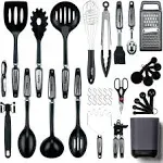 Smirly Silicone Kitchen Utensils Set with Holder: Silicone Cooking Utensils Set for Nonstick Cookware, Kitchen Tools Set, Silicone Utensils for Cooking Set (40 Piece Set)