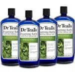 Dr. Teal's Eucalyptus and Spearmint Foaming Bath 34oz Bottles (Pack of 2) with Variety Junction Premium Bath Sponge - Relax and Relief, Bubble Bath, Relaxing, Men's and Women's