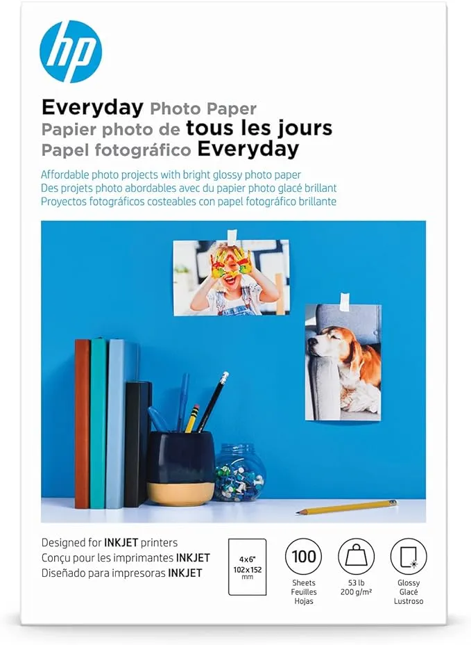 HP Everyday Photo Paper, Glossy, 4x6 in, 100 sheets (CR759A)