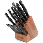 Cutco 1374607 19 PC Kitchen Knife Set Cherry Wood Stand, Classic Dark Brown, Size: 8