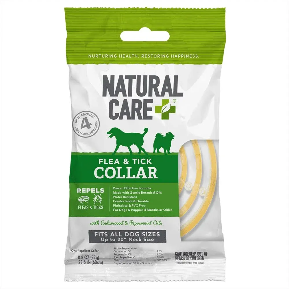 Natural Care Flea and Tick Repellent Collar for Dogs and Puppies - 4 Month Supply