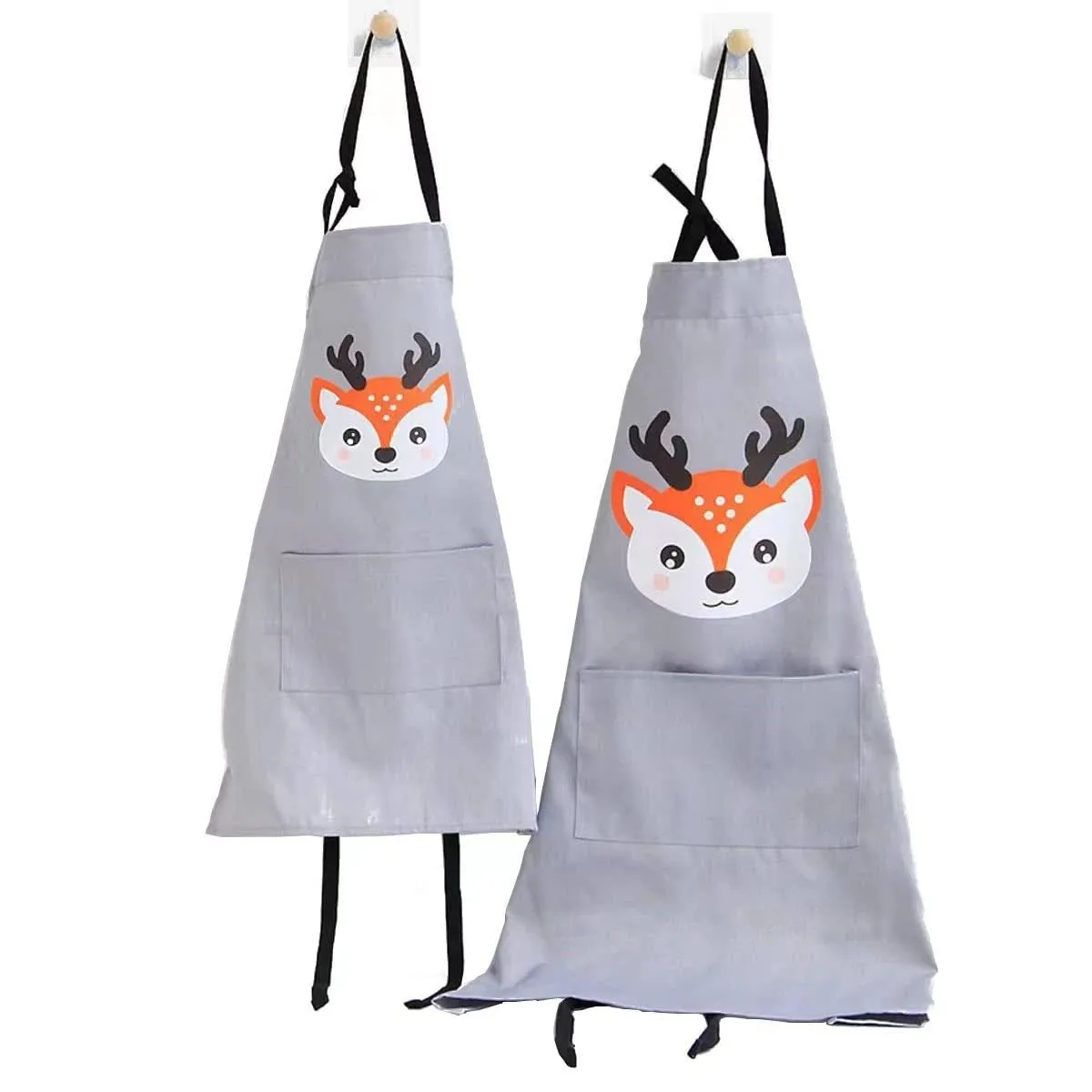 2 Pack Cotton Adjustable Parent and Child Apron with Pockets Great Gift For A...