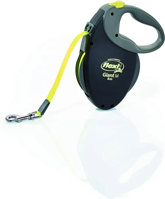 Dog Lead Flexi Neon Giant M Black