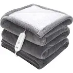 VEVOR Heated Blanket Electric Throw, 50" x 60" Twin size, Soft Flannel & Sherpa Heating Blanket