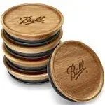 Ball Jar Wooden Storage Lids, 5-Pack, Regular, Brown