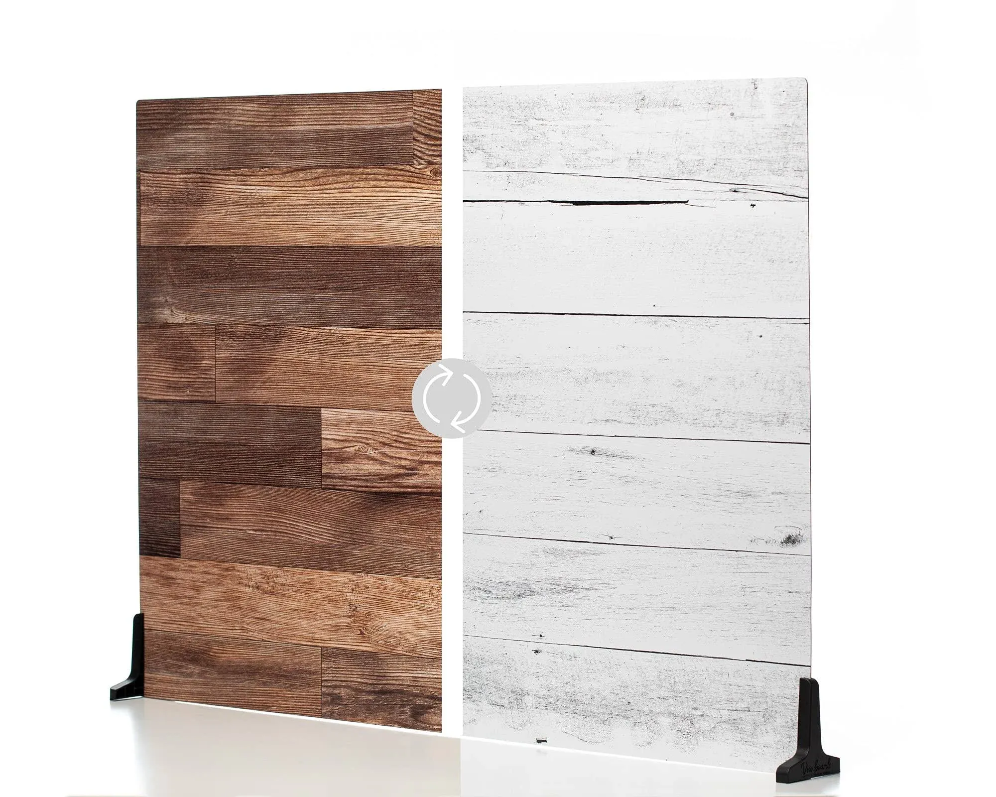 V-FLAT WORLD Duo-Board Double-Sided Background (Whitewash / Hickory Planks, 30 x 40")