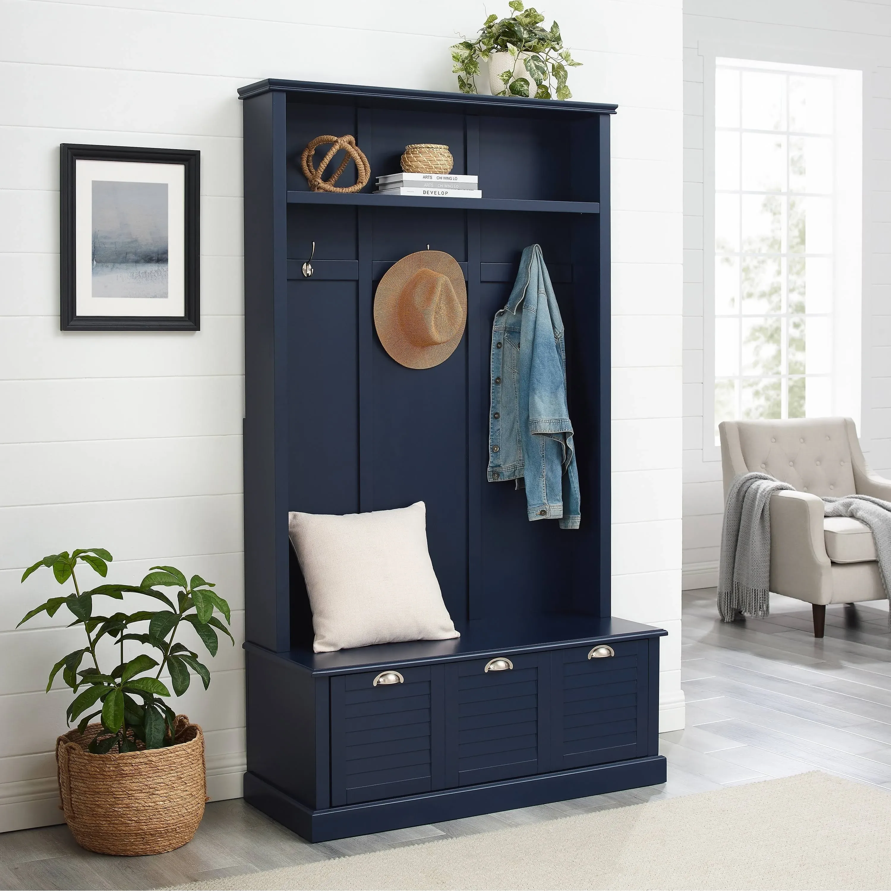 Crosley Furniture Ellison Hall Tree, Navy