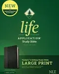 Seed of Abraham Christian Bookstore - (In)Courage - NLT Life Application Study Bible/Large Print (Third Edition) (RL)-Black/Onyx LeatherLike Indexed