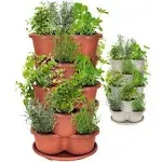 Amazing Creation Stackable Planter, Terracotta 5-Tier Vertical Garden Planter, Grow Your Own Vertical Oasis of Vegetables and Succulents