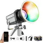 Video Light, COLBOR CL220 220W Continuous Lighting 2700-6500K Bi-Color CRI96+ 52,700Lux at 3.3ft COB Studio Light with Bowens Mount APP 10 Light Effects for Film Live, Video-Light-Studio-Photography