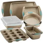 New RACHAEL RAY CUCINA BAKEWARE 10PC SET, AGAVE BLUE GRIPS SKU 47578-C