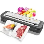 MEGAWISE Vacuum Sealer Machine, Portable Strong Suction Power Food Sealer, Bags and Cutter Included with External Vacuum Function, Freshness Saver