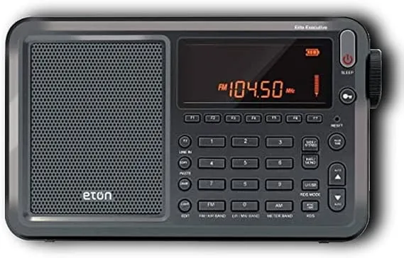 Eton - Elite Executive AM/FM/Aircraft Band/SSB/Shortwave Radio, Data System (RDS), 700 Presets, Single Side, Clock and Sleep Timer, Longwave, Commitment to Preparedness