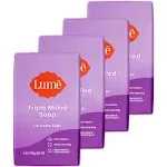 Lume Triple Milled Soap - Rich Moisture & Gentle Cleansing - Paraben Free, Phthalate Free, Skin Safe - 5 Ounce Pack of 4 Lavender Sage