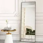 BEAUTYPEAK Full Length Mirror 58"x18" Rectangle Body Dressing Floor Mirrors Black