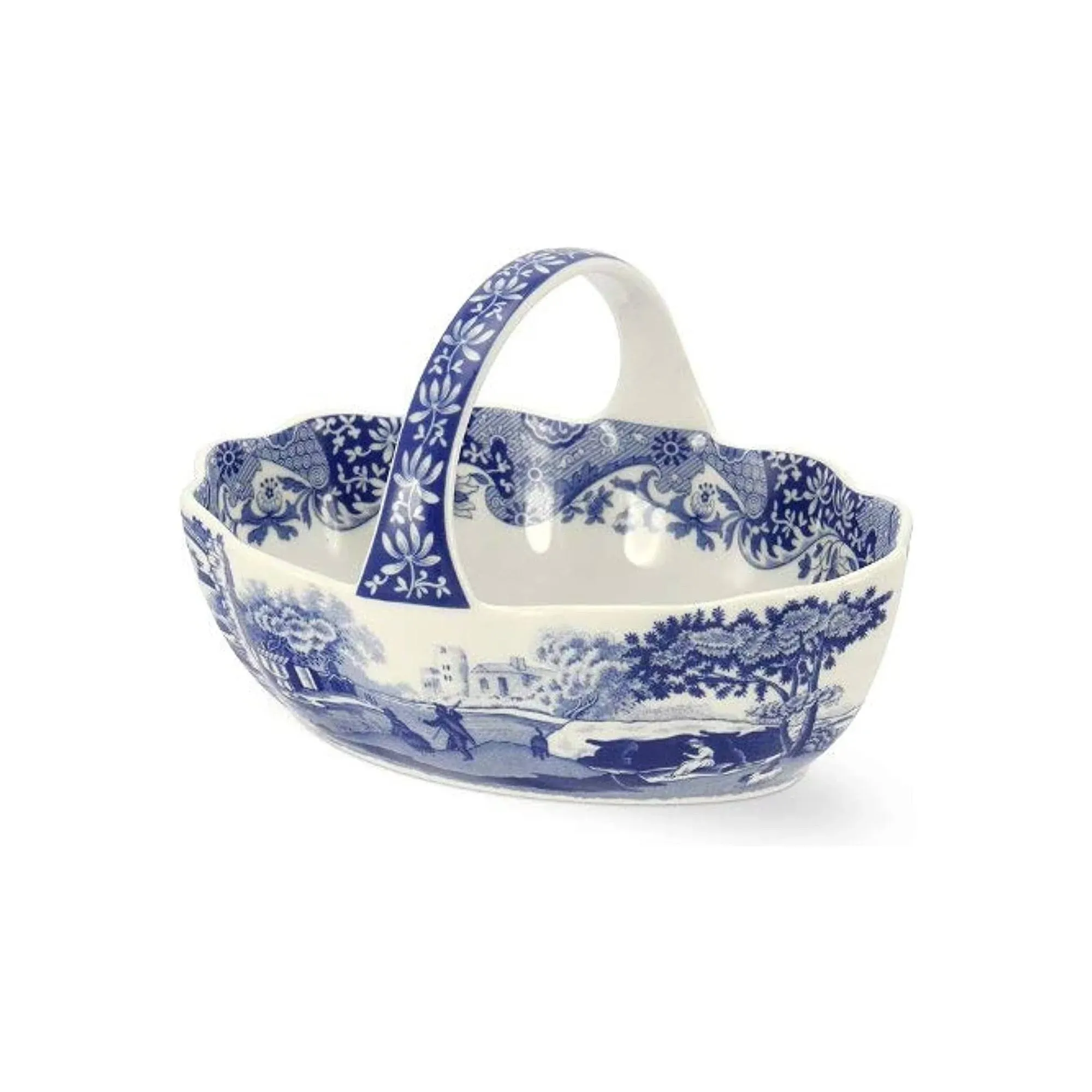 Spode Blue Italian Handled Basket