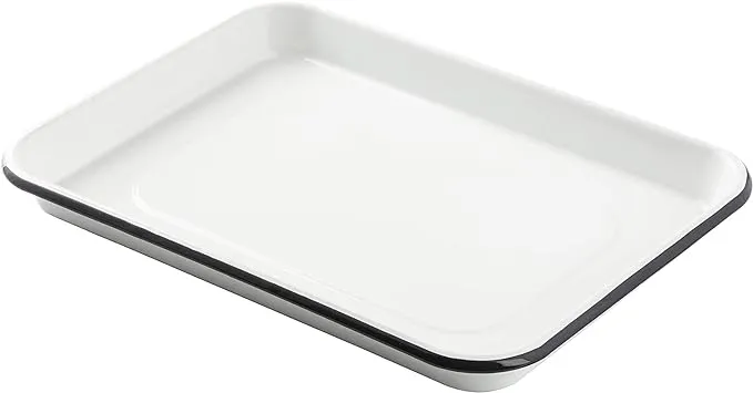 Tablecraft 10347 White Enamel 1/4 Size Sheet Pan