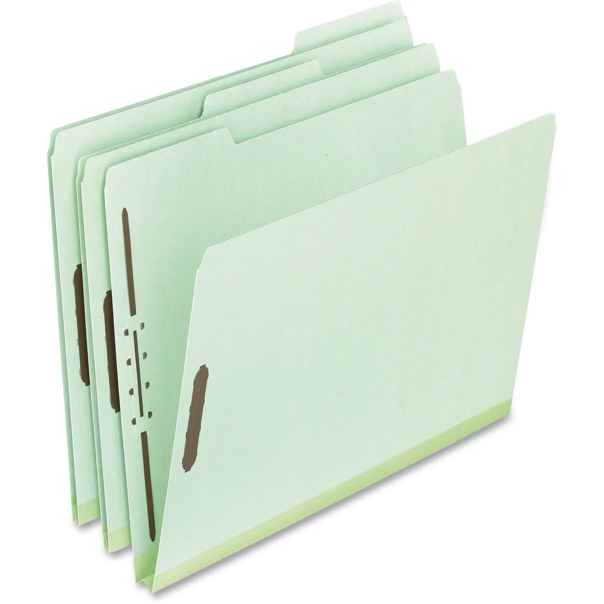 Pendaflex Pressboard Folders, 2 Fasteners, 1 inch Expansion, 1/3 Tab, Letter, Green, 25/Box