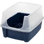 Iris USA Cat Litter Box with Shield and Scoop, Black