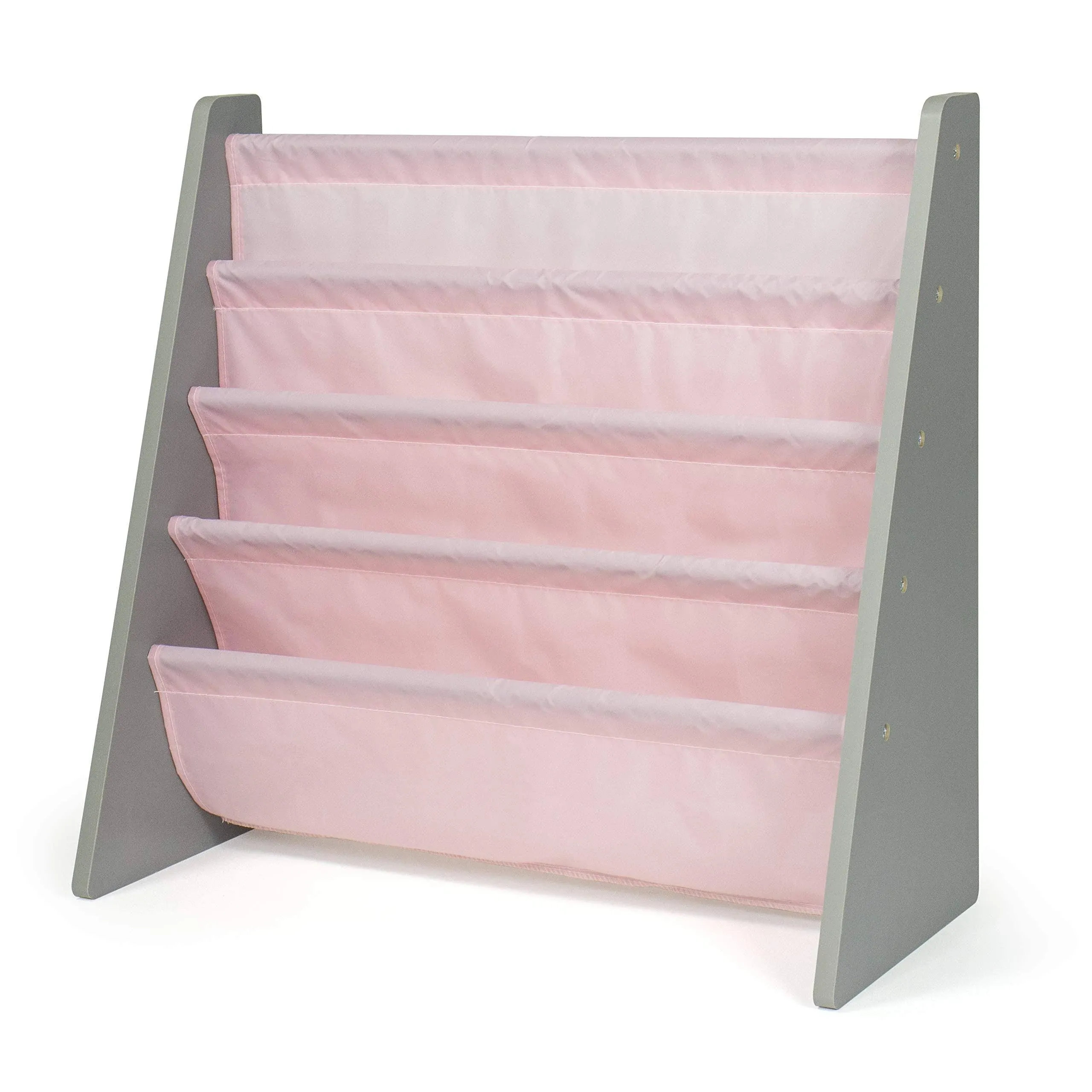 Humble Crew Book Organizer Kids Bookshelf, Grey/Pink