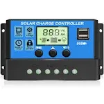 30A PWM Solar Panel Charge Controller 12/24V Auto LCD Display Dual USB Timer Set