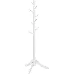 VASAGLE Coat Rack Freestanding, Entryway Hall Tree, Solid Wood Coat Stand with 8 Hooks for Coats, Gray