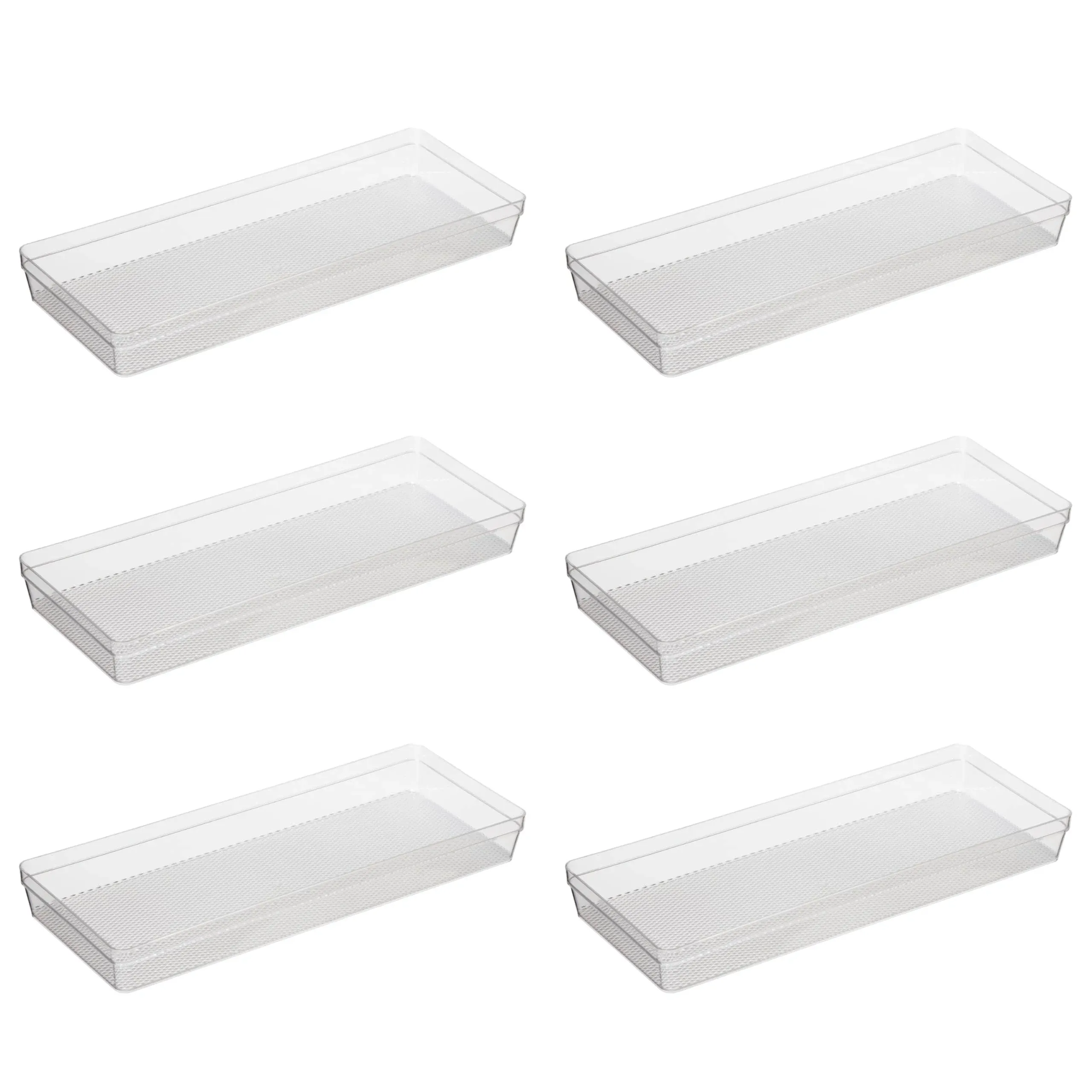 Oggi Clear Drawer Organizer - 6&#034; X 15&#034; (Set of 6) - Ideal for Organizing... 