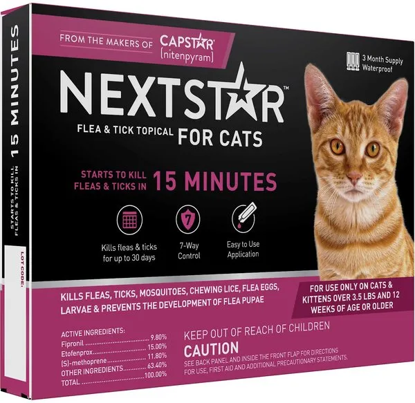 NextStar Fast Acting Cat Flea & Tick Treatment