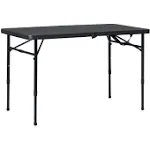 40&#034;L x 20&#034;W Plastic Folding Table Adjustable Height Picnic Camping Dining Table