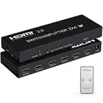 FERRISA 4x2 HDMI Matrix Switch,4 in 2 Out Matrix HDMI Video Switcher Splitter +Optical & L/R Audio Output,Support Ultra HD 4K,3D 1080P,Audio EDID