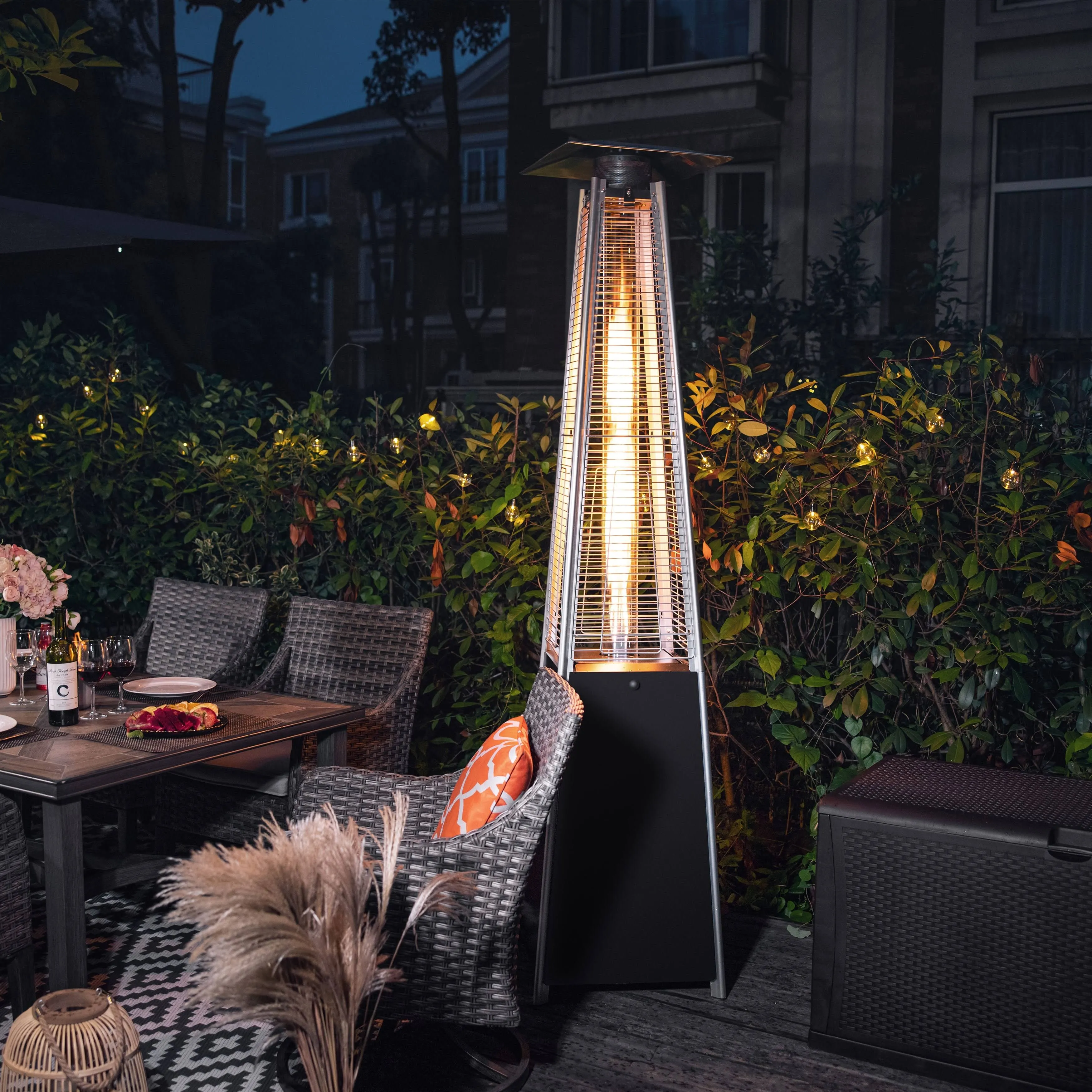 Nuu Garden Outdoor 48,000 BTU Pyramid Heater with Wheels