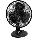 Comfort Zone 12 in Black Oscillating Table Fan