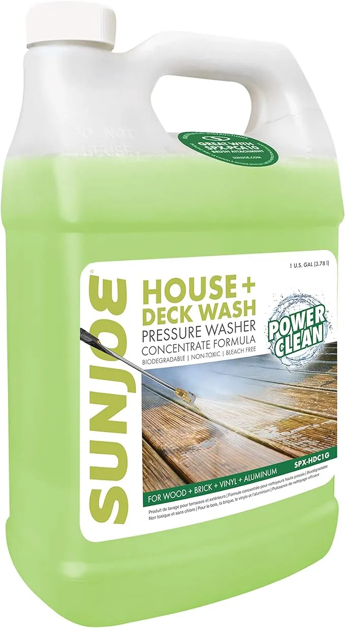 Sun Joe SPX-HDC1G House and Deck All-Purpose Pressure Washer Rated Concentrated Cleaner, 1-Gallon , White , 128 Fl Oz (Pack of 1)