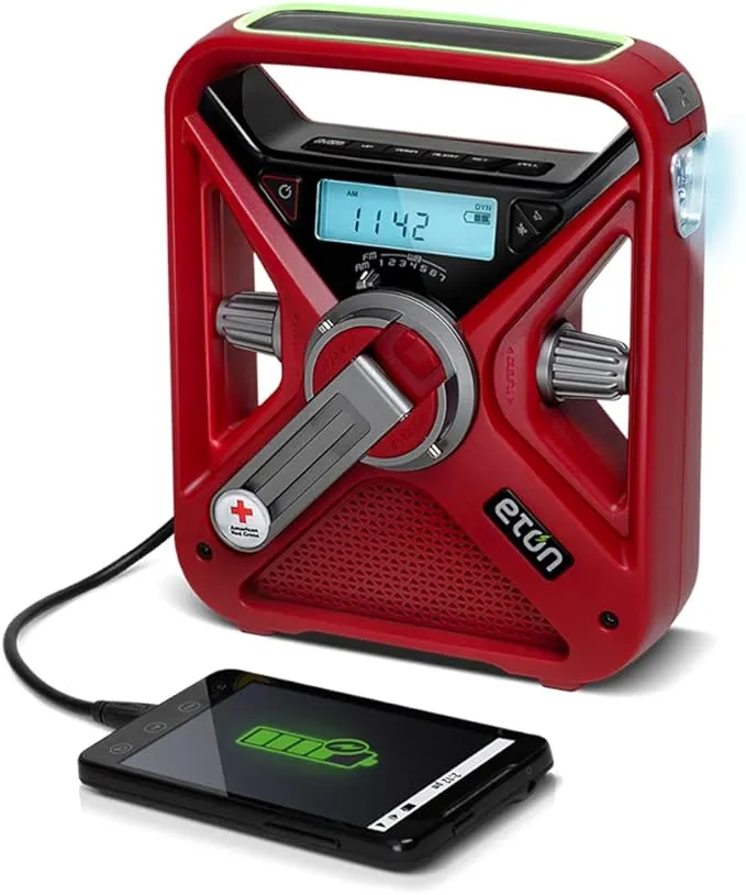 American Red Cross Emergency NOAA Weather Radio with USB Smartphone Charger, LED Flashlight & Red Beacon