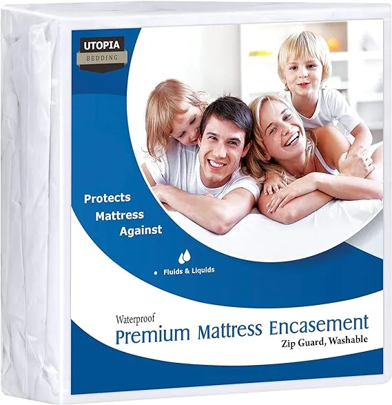 Utopia Bedding Premium Zippered Mattress Encasement (Fits 8 Inches Mattress, Twin) - Waterproof and Bed Bug Proof Mattress Protector - Six-Sided Mattress CoverUtopia Bedding Premium Zippered Mattress Encasement (Fits 8 Inches…