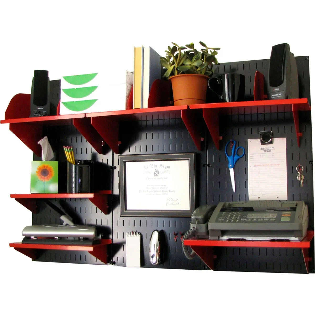 Wall Control 12-in D x 32-in H Black/Red Steel Rectangular Shelf Kit (6 Shelves)