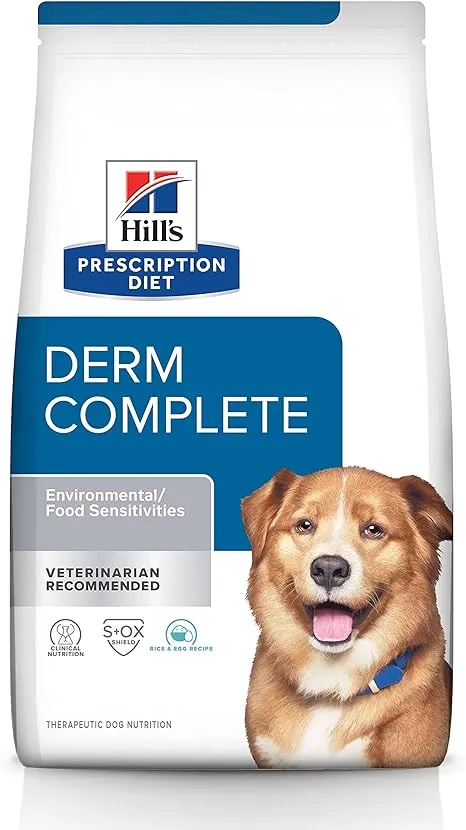 Hill's Prescription Diet Derm Complete Skin & Food Sensitivities Dry Dog Food, Veterinary Diet, 6.5 lb. Bag