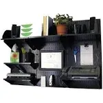 Wall Control Office Wall Mount Desk Storage and Organization Kit; Black and Red