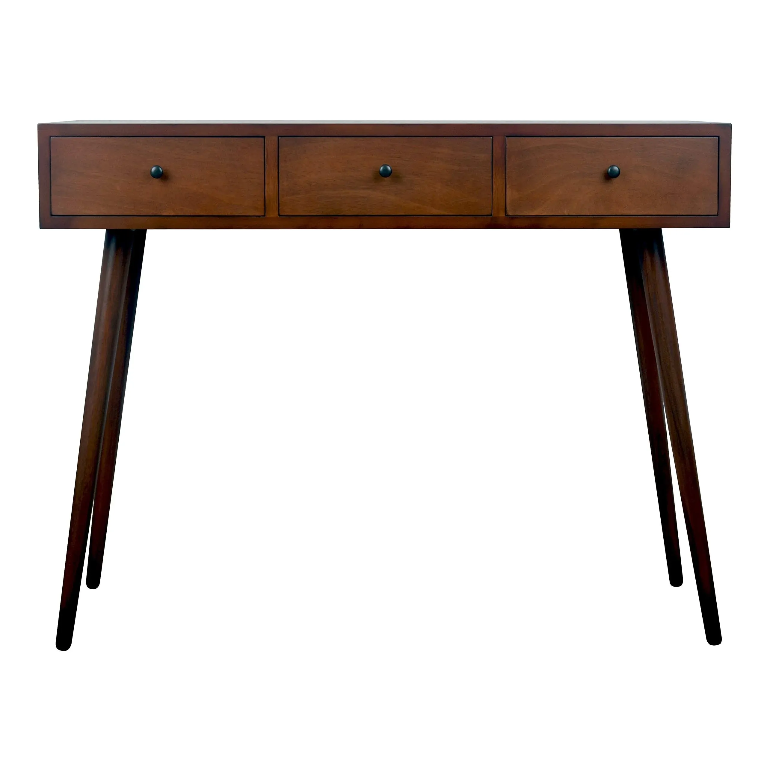 Decor Therapy Mid Century 3-Drawer Wood Console Table, Brown