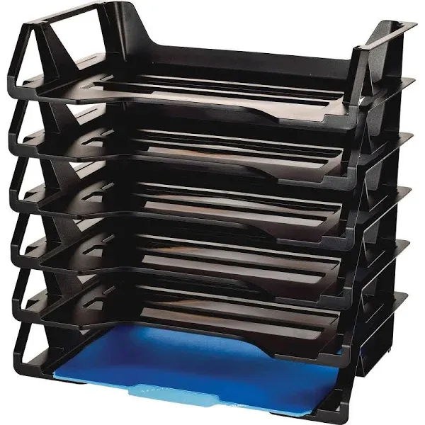 Officemate Achieva Side Load Letter Tray, Recycled, Black, 6 Pack (26212)