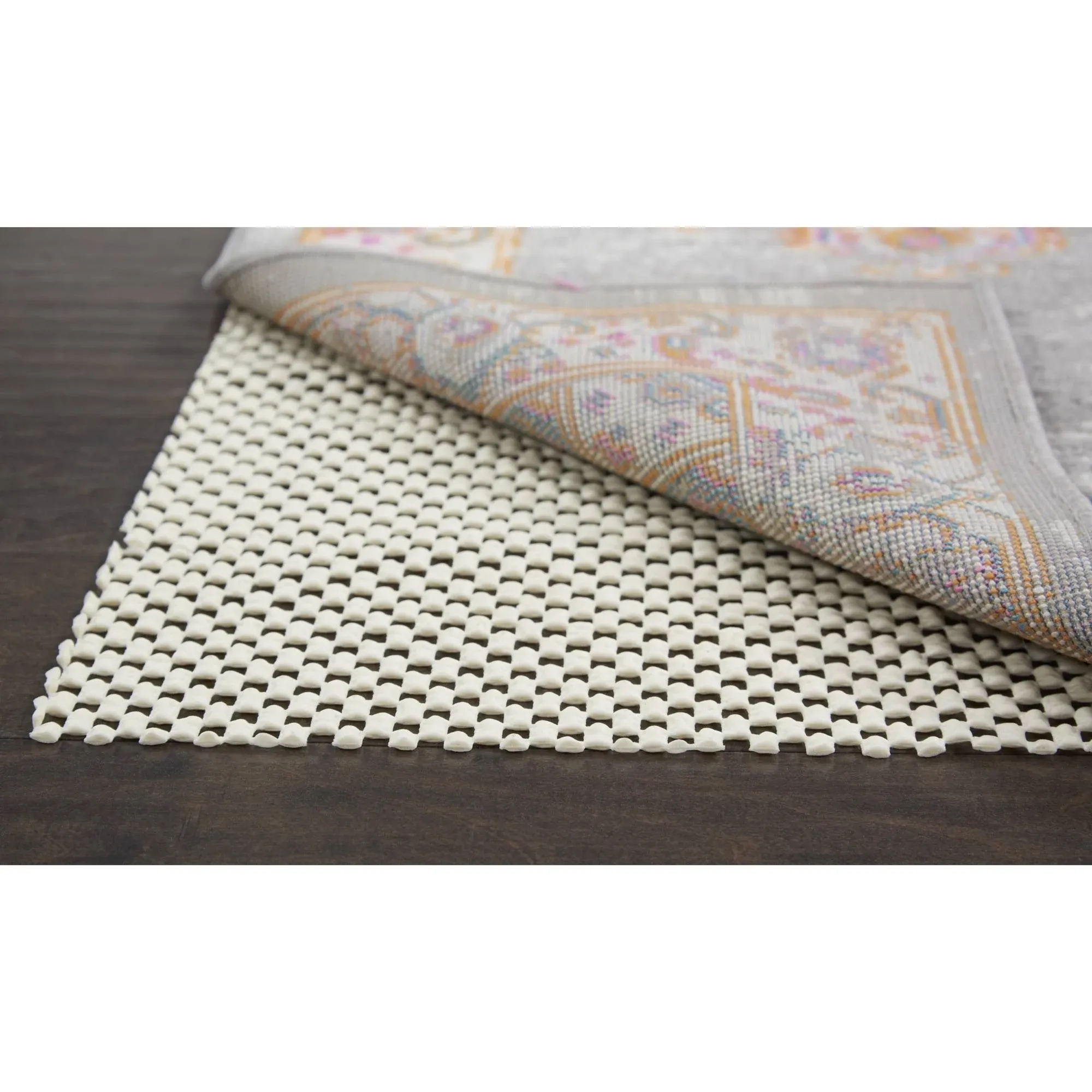 Grid-Loc Ivory GRD21 PVC & Polyester Rug Pad - 2 Ft x 8 Ft - Ivory