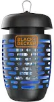 BLACK+DECKER Bug Zapper Electric Lantern with Insect Tray, Cleaning Brush, Light Bulb & Waterproof Design for Indoor & Outdoor Flies, Gnats &